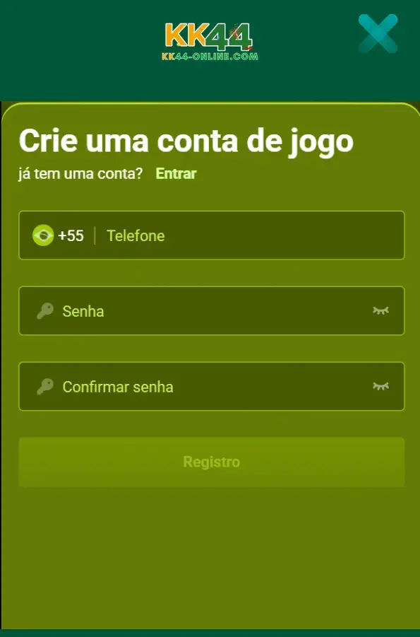Como se registrar no KK44 cassino